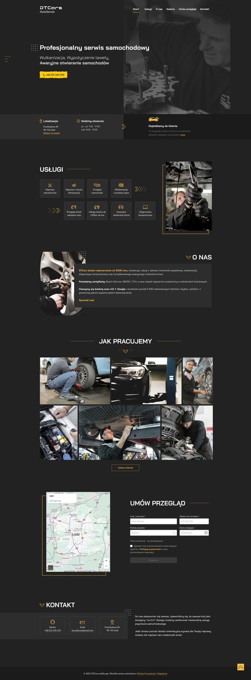 Projekt strony internetowej DTCars