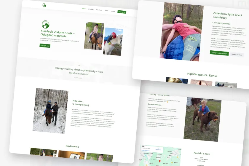 Strona internetowa dla Fundacji Zielony Konik - Osiągnąć marzenia
